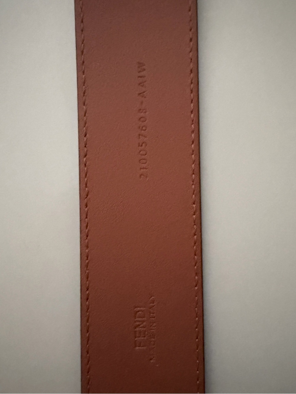 Fendi Brown Leather Belt with Gold FF Logo Buckle - Picture 5 of 7